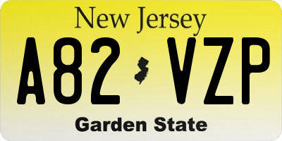 NJ license plate A82VZP