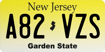 NJ license plate A82VZS