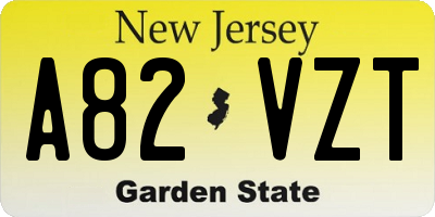 NJ license plate A82VZT