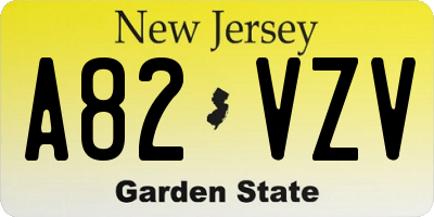 NJ license plate A82VZV