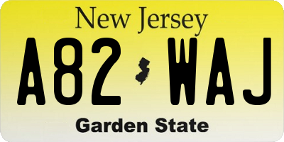 NJ license plate A82WAJ