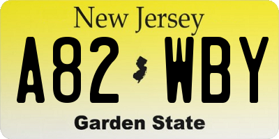NJ license plate A82WBY