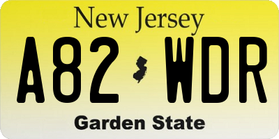 NJ license plate A82WDR