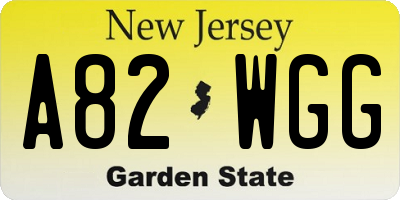 NJ license plate A82WGG