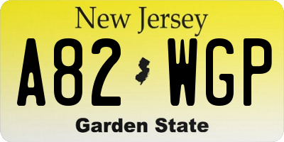 NJ license plate A82WGP