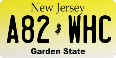 NJ license plate A82WHC