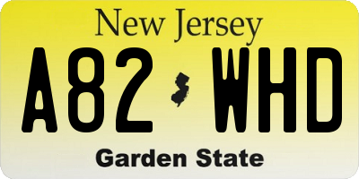 NJ license plate A82WHD