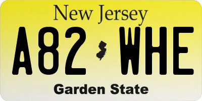NJ license plate A82WHE