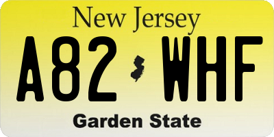 NJ license plate A82WHF