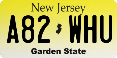 NJ license plate A82WHU