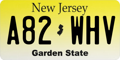 NJ license plate A82WHV