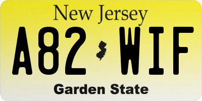 NJ license plate A82WIF