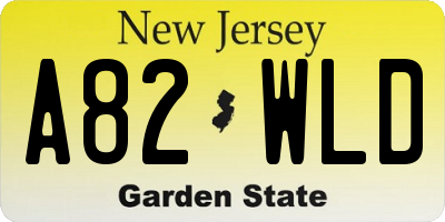NJ license plate A82WLD