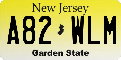 NJ license plate A82WLM