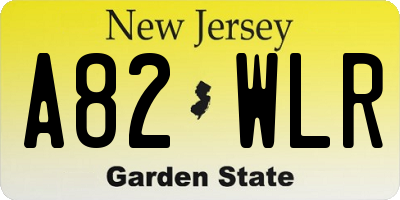 NJ license plate A82WLR