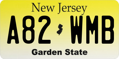 NJ license plate A82WMB