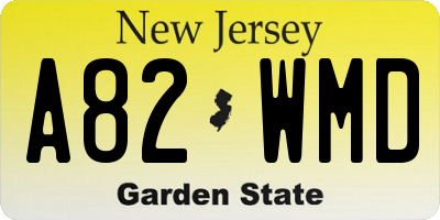 NJ license plate A82WMD