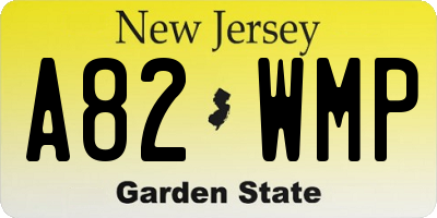 NJ license plate A82WMP