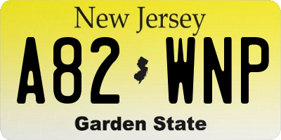 NJ license plate A82WNP