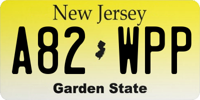 NJ license plate A82WPP