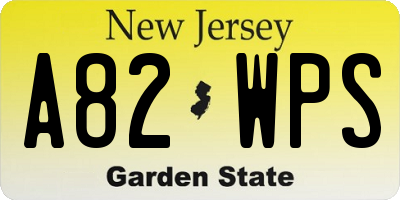 NJ license plate A82WPS