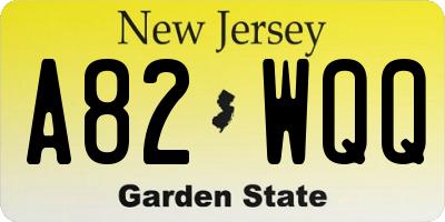 NJ license plate A82WQQ
