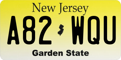 NJ license plate A82WQU