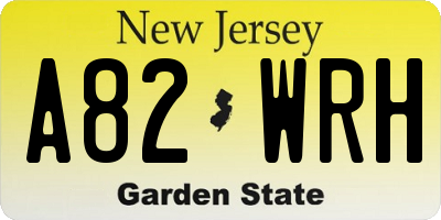 NJ license plate A82WRH