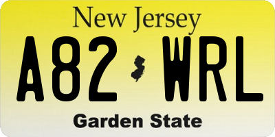 NJ license plate A82WRL