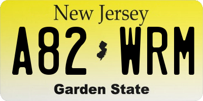 NJ license plate A82WRM