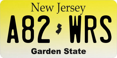 NJ license plate A82WRS
