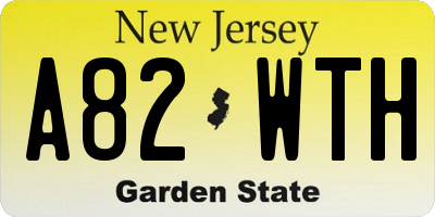 NJ license plate A82WTH