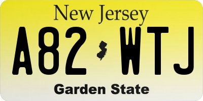 NJ license plate A82WTJ