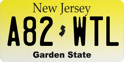 NJ license plate A82WTL