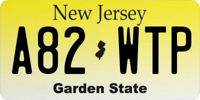 NJ license plate A82WTP