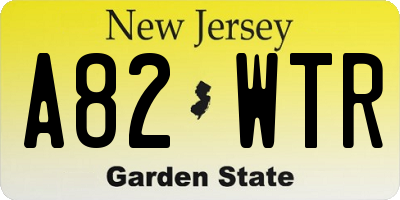 NJ license plate A82WTR
