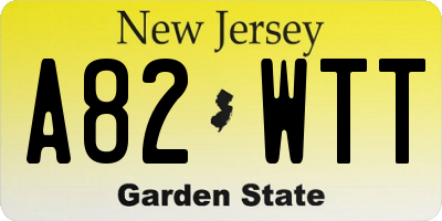 NJ license plate A82WTT