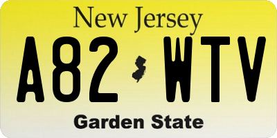 NJ license plate A82WTV
