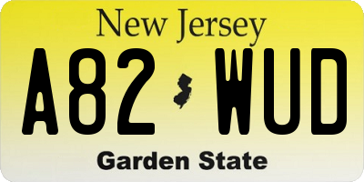 NJ license plate A82WUD
