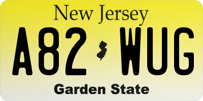 NJ license plate A82WUG