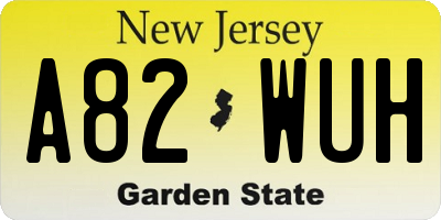 NJ license plate A82WUH