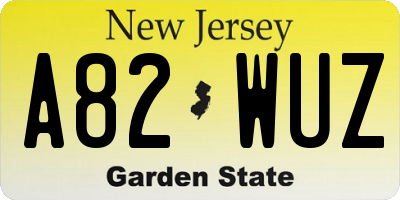 NJ license plate A82WUZ