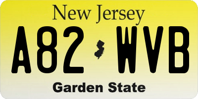 NJ license plate A82WVB