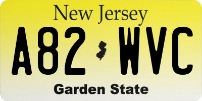 NJ license plate A82WVC