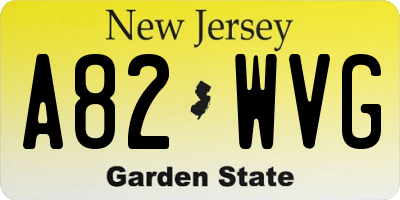 NJ license plate A82WVG