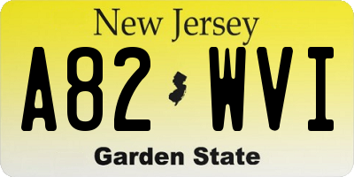 NJ license plate A82WVI