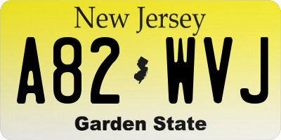 NJ license plate A82WVJ