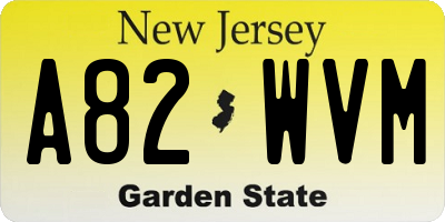 NJ license plate A82WVM