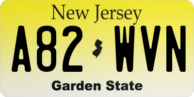 NJ license plate A82WVN
