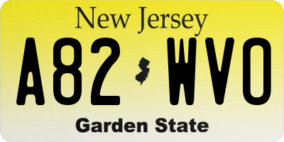NJ license plate A82WVO